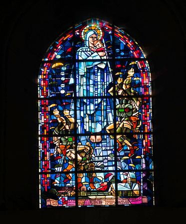 St. Mere Eglise Stained Glass Paratroopers
